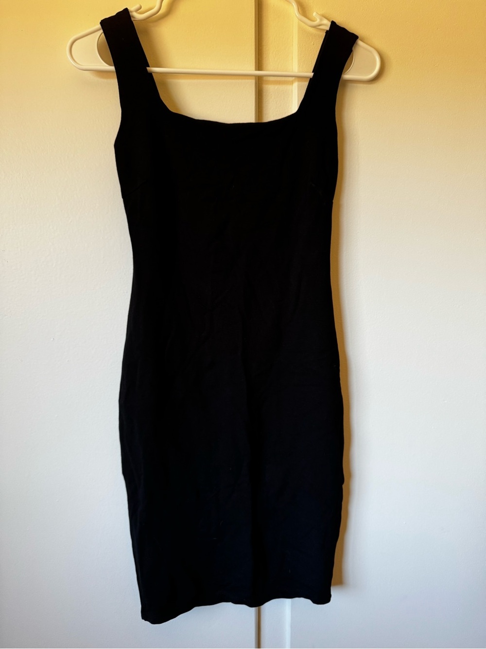 Black Square-Neck Bodycon Dress